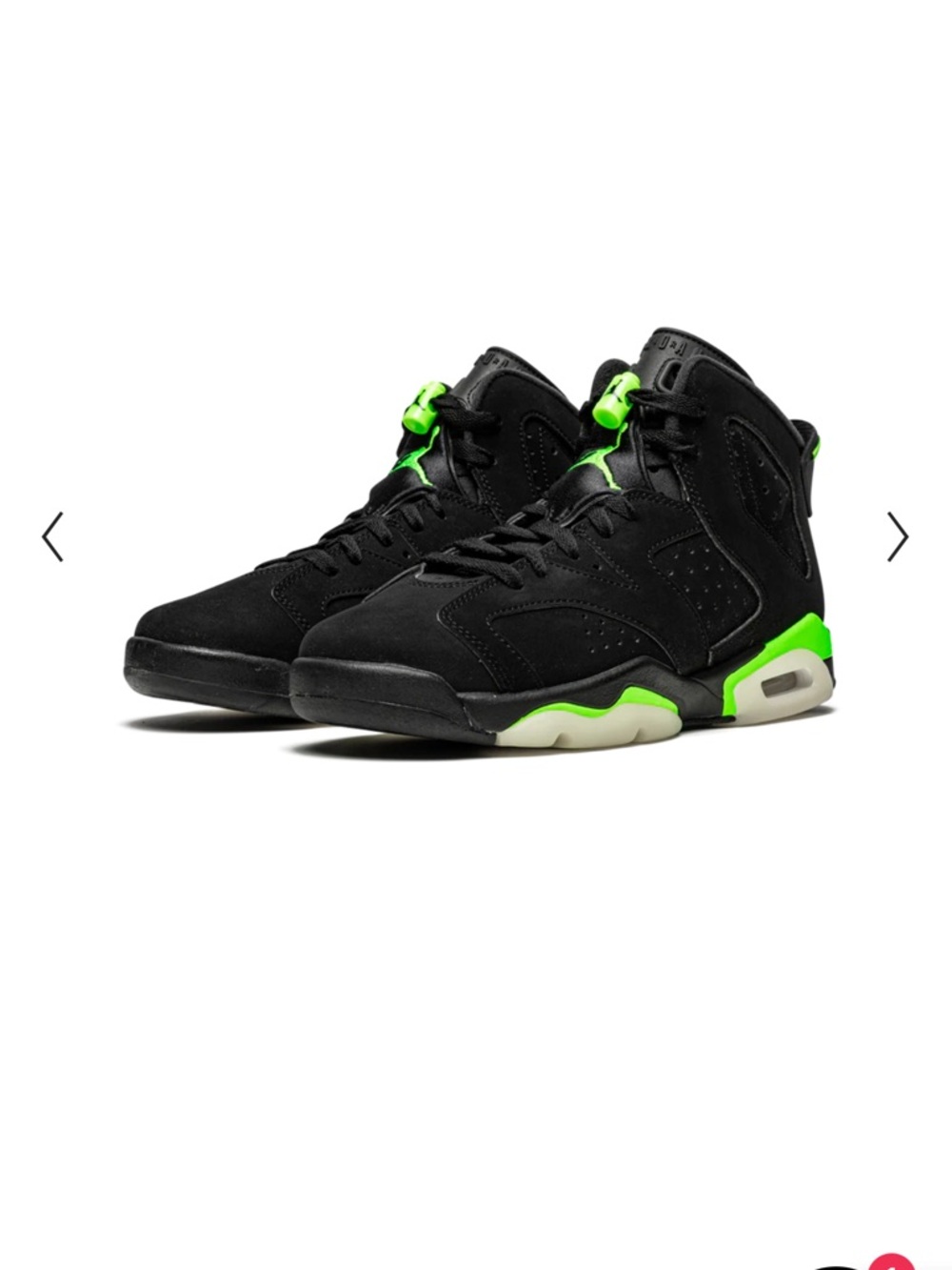 Electric green retro 6 Jordan sneakers